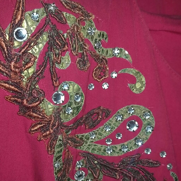 Stunning Vintage Red Embellished Suit - Picture 2 of 8